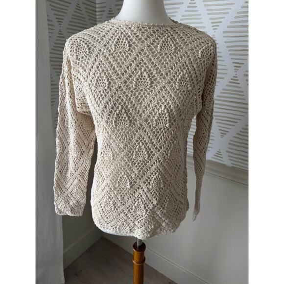 Women’s Medium Cream Croquet Knit Sweater - Picture 1 of 6